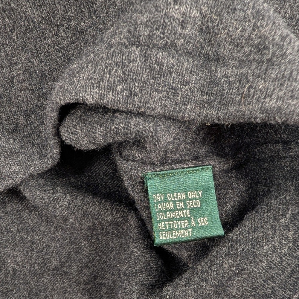 Lauren Ralph Lauren Crest Turtleneck Sweater‎ Merino Cashmere Angora XL Holes - Picture 7 of 7